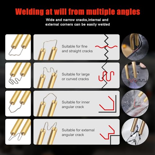 ATOLS Upgraded Plastic Welder, 1000PCS Staples, Pure Copper Transformer, Rapid Heating, Plastic Welding Kit, Hot Stapler Kit, Plastic Welder Gun Kit, Car Bumper Repair Kit, Plastic Repair Kit(Red)