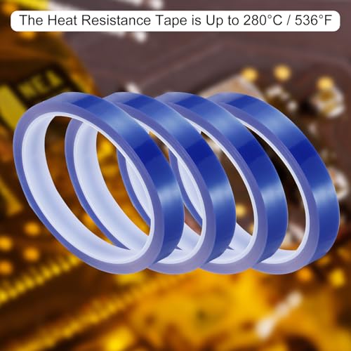 uxcell Blue Heat Tape, 1 Roll 20mmx33m 108ft High Temperature Heat Resistant Tape for Sublimation,Heat Vinyl Press,Heat Transfer, Circuit Board, No Residue - color: Blue, size: 20mmx33m