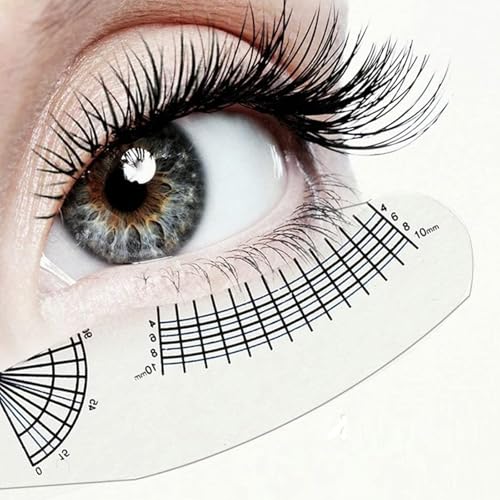 6 Pcs Eyebrow Ruler, Disposable Eyelash Measuring Ruler Eyelash Stencils Ruler Eyelashes Length Curling Degree Ruler Professional Lashes Symmetrical Positioning Extension Styling Tool