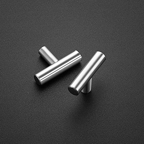 3 Pack Brushed Nickel T Bar Cabinet Knobs 2in Dresser Knobs Single Hole | Brushed Nickel Finish, Solid Metal, Easy Install, Screws Included, Hardware, Kitchen, Bathroom, Drawers, Cabinets - color: Brushed Nickel, size: 3 Pack, style: Round