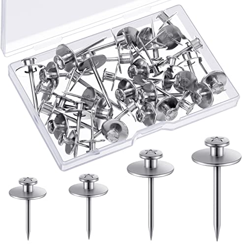 Zhengmy 40 Pcs Double Headed Picture Hangers Nails 4 Size, Silver - color: Silver