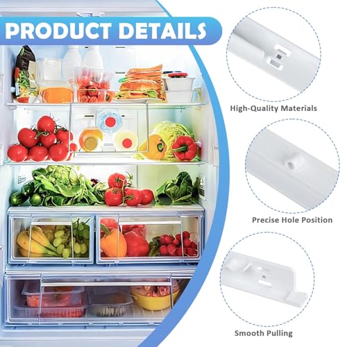 240530601 (Left) & 240530701 (Right) Refrigerator Pan Hanger Support Rail Kit, Drawer Slide Rail Support Compatible with Frigidaire, Kenmore, Electrolux Refrigerator, Replaces# 240460401 240460501