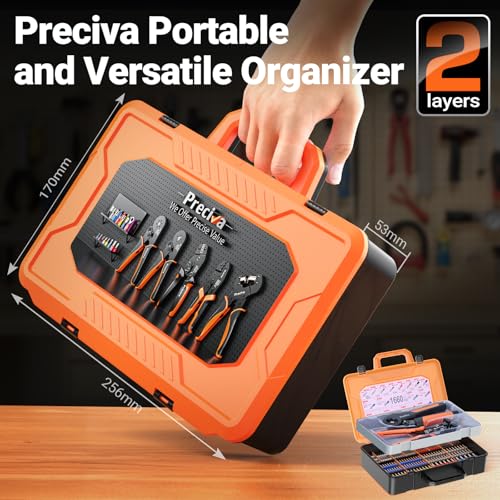 Preciva Ferrule Crimping Tool Kit with Wire Stripper, Quadrilateral Ferrule Crimper for AWG 28-5（0.08-16mm²） Self-Adjustable Ratchet Ferrule Terminals Crimping Tool with 1660Pcs Ferrules Connectors - size: Quadrilateral Ferrule Crimping Tool Kit