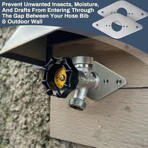 MorningRo 2 Pack Hose Bib Repair Kit Hose Bib Mounting Plate Outdoor Faucet Repair Kit Spigot Mounting Plate, Frost Proof, Aluminum, Finished