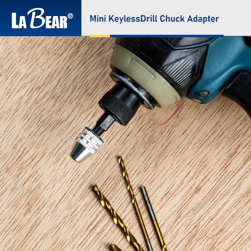 LABEAR Keyless Mini Drill Chuck Adapter, 1/4" Hex Shank, 0.3-3.2mm - size: 0.3-3.2mm