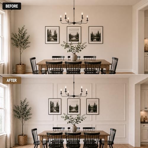 SMARTSTANDARD Precut Wall Molding Kit, Ready to Assemble, 6-Frame - color: White: Style 4