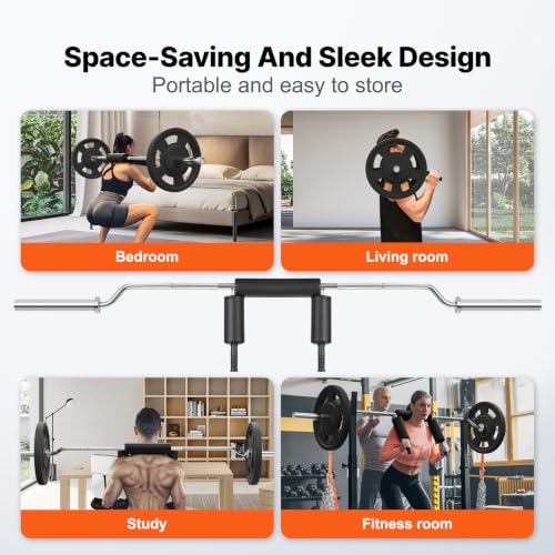 VEVOR Safety Squat Bar, 700 & 1500 LBS, Plus 500 LBS Hex Barbell Trap Bar, Ideal for Squats, Deadlifts, Lunges, Rehab - size: 700 Pounds