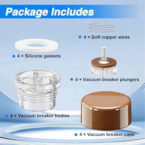 4 Pack Outdoor Faucet Vacuum Breaker Float Kit Compatible with Woodford Model 17 Replace# RK-17VB, Anti-Siphon Wall Faucet Repair, Wall Hydrant Vacuum Brake Valve Replacement Kit - size: RK-17VB