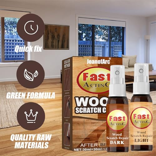 Wooden Furniture Floor Scratch Repair Spray for Scratches, Wood Floor Scratch Repair Care for Wood Floors, Tables, Desks, Carpenters, Bedposts, Touch Ups (Dark + Light)