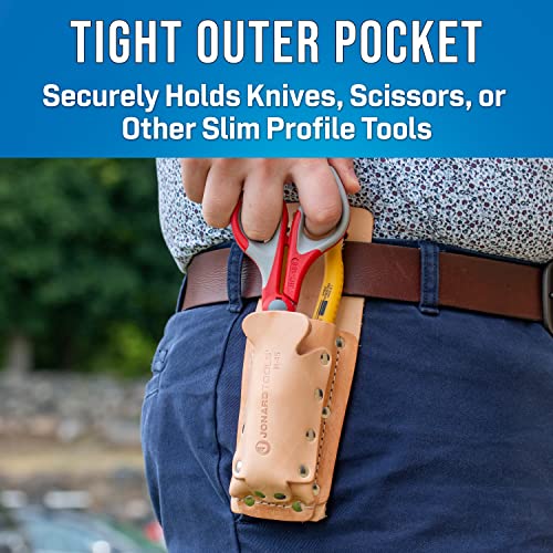 Jonard Tools H-45 Leather 2 Pocket Tool Belt Pouch for Scissors, Pliers, Wire Strippers, and More - style: Leather Tool Belt Pouch