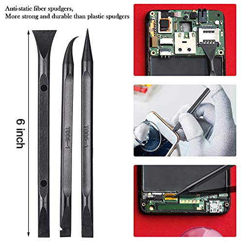 Honoson 6 Pcs Plastic Scraper Cleaning Tool Carbon Fiber Ticket Scratcher Tool Multi Purpose Stiff Scraper Pen Shaped Scraper for Tight Spaces, Kitchen, Crevices, Food, Paint(Black)