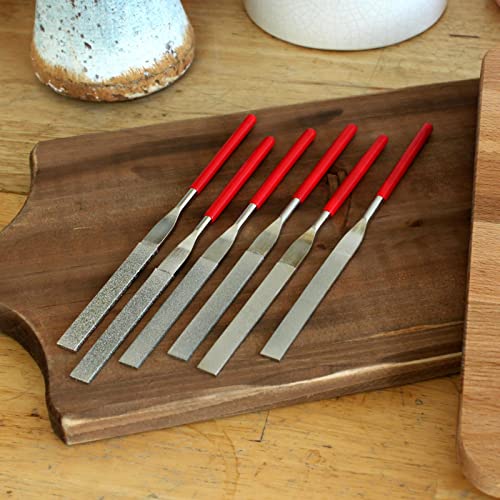 6pc Diamond Coated Flat File Set, 40 to 600 Grit