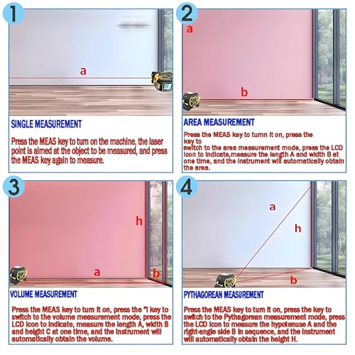 The 3-in-1 almighty laser measuring tools ruler,16Ft Ruler 197Ft Laser - color: Blue, size: Laser 197 ft