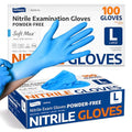 Supmedic Medical Soft Max Nitrile Exam Gloves Powder-Free Disposable 100 Ct - color: Blue (Large)