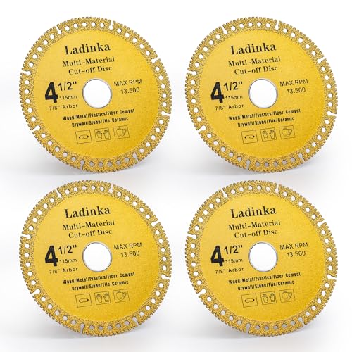 4-Pack 4-1/2 Inch Electro Plated Diamond Grinding Wheel - Heavy Duty Indestructible Disc for Angle Grinder, Multi Material Cutting Blades for Metal, Tile, Stone and Concrete