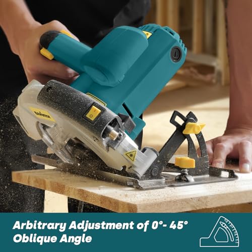Enventor Circular Saw with Laser Guide, 2 Blades 7-1/4", 10A Corded Motor