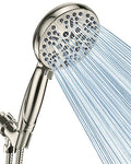 High Pressure Shower Head with Handheld - 5 Spray Settings High Flow Detachable Rain Shower Heads with 60” Extra-long Stainless Steel Hose and Adjustable Bracket with Brass Joint – Brushed Nickel - color: Brushed Nickel, style: 5 Modes
