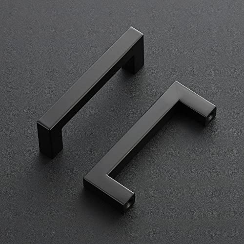 Ravinte Matte Black Cabinet Handles Square Pulls 3-1/2 Inch 10 Pack - size: 4 Inch (3-1/2 Inch Hole Center)