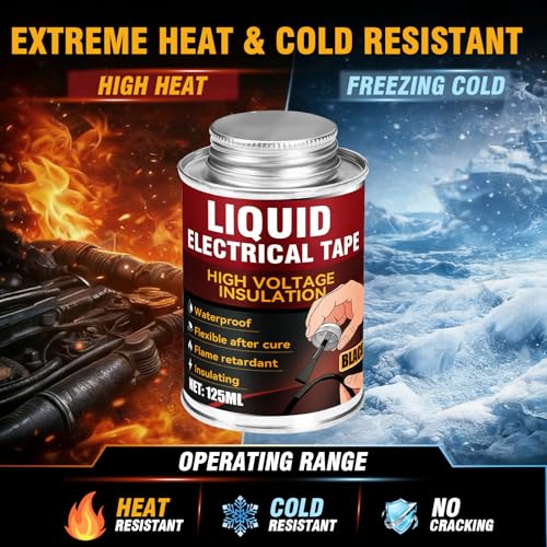Liquid Electrical Tape, Black Waterproof Insulating Coating for Cables