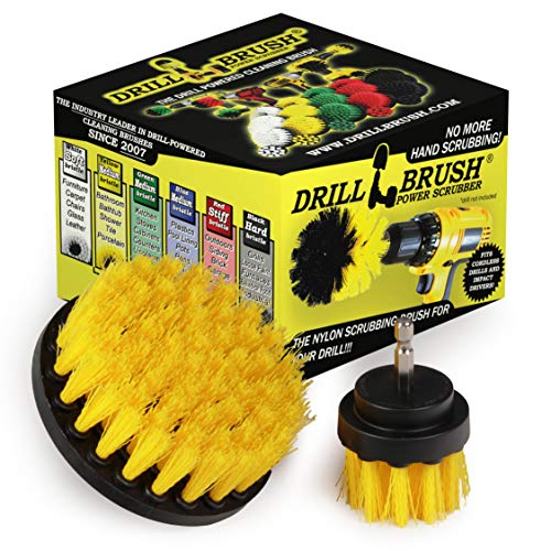 Drill Brush - Drill Brush Kit - Drill Brushes for Cleaning - Shower Cleaner - color: Yellow