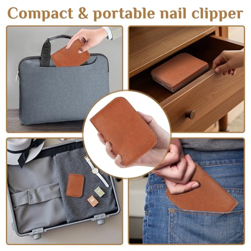 MINKINH Manicure Set Professional Nail Clipper Kit-26 Pieces, Brown | Stainless Steel Manicure Kit, Nail Care Tools with Travel Case for Men & Women, Hand & Foot Care, Gift for Family & Friends - color: Brown