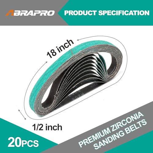 20 Pcs 1/2" x 18" Premium Zirconia Sanding Belts for Belt Sander, 60 Grit - size: 20 pcs - 60 Grit
