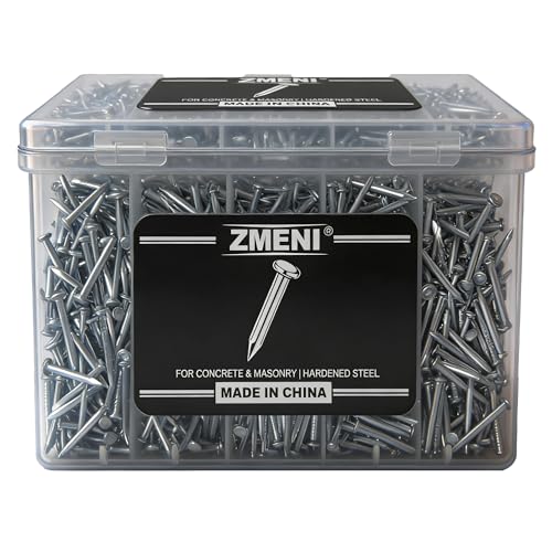 ¾ Concrete Nails – High Strength Masonry Nails (780 PCS) – Galvanized for Hanging Pictures, Frames, Shelves on Brick, Cement, Wood – Heavy Duty & Bend Resistant - size: ¾"-780 PCS