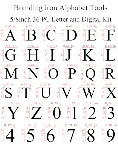 5/8" Wood Burning Letter Kit, 36Pcs Alphabet and Number Branding Iron - color: 5/8", 36 Pcs