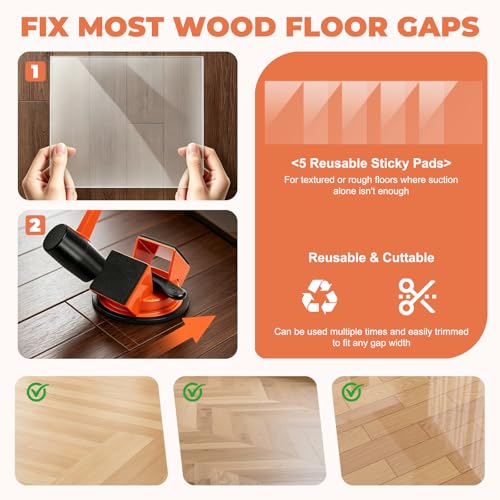 45-Degree Floor Gap Repair Tool kit, Equipped with a Hammer, 5 Patches, and 1 Cleaning Knife (8-piece Set), Suitable for Laminate Flooring and PVC Flooring.