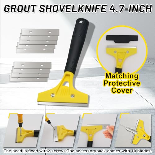37 Pack Grout Removal Tool Kit, 3 Tile Grout Saws with 20 Extra Cleaning Blades, Hand Grout Saw and Caulk Remover Tool for Bathroom Showers, Ideal for Tile Grout Gap Cleaning and Repair