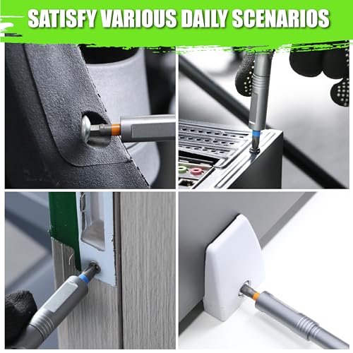SUNHZMCKP 24 in 1 Magnetic Ratchet Screwdriver Set with Detachable T Handle | HRC60+ S2 steel bits, anti-slip precise tip; 58-tooth reversible ratchet T-handle, extendable rod slots work as nut wrench