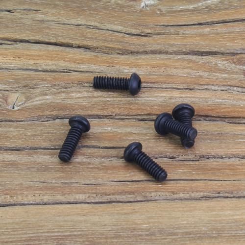 105 Pieces M2 x 6mm Button Head Socket Cap Screws, Thread Pitch 0.4mm, Sutemribor M2 Black Screws, 10.9 Grade Alloy Steel, Black Oxide Finish, Fully Threaded - size: M2 x 6mm, style: Button Head