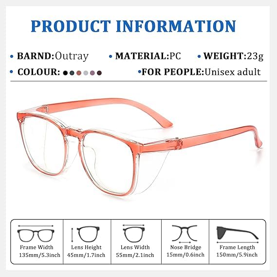 2 Pairs Anti Fog Safety Goggles Protective Glasses Blue Light Blocking Eyeglasses for Men Women - color: Tortoiseshell+purple+white