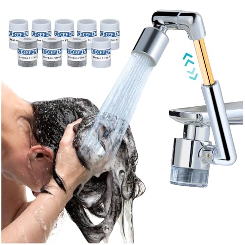 CECEFIN 1440° Sink Water Filter Faucet Extender 3.0, Telescopic Robotic Arm - color: D- Silver3- Telescopic Filtered Swivel Aerator