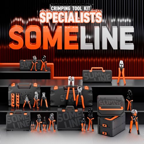 SOMELINE Ferrule Crimping Tool Kit, AWG 24-8 with 23 Sizes Wire Ferrules