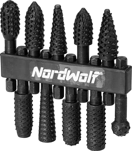 10PCS Rotary Burr Wood Carving Rasp Files Set with 1/4" Hex Shank - size: 1/4" Hex Shank (10 Pcs)