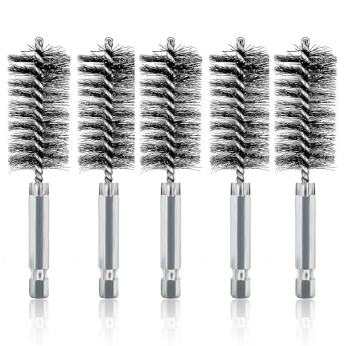 5Pcs 1" Stainless Steel Wire Bore Brush for Drill ,25mm Wire Cleaning Brush - size: 25mm | 1"