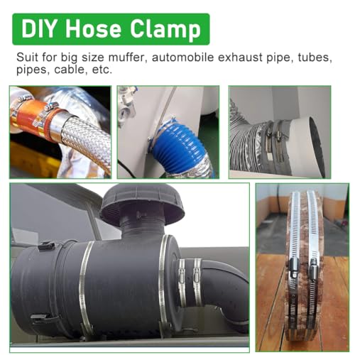 65.5FT/20m Stainless Steel Hose Clamps Assortment Kit with 20pcs Fasteners - size: 65.5ft