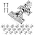 Mousike 20 Pack (10 Pair) Soft Close Cabinet Hinges, 1/2 Overlay Soft Close Hinges for Kitchen Cabinet, Stainless Steel, Built-in Damper, 100 Degree Opening Angle, 6 Way Adjustment - color: Silver, size: 20 Pack