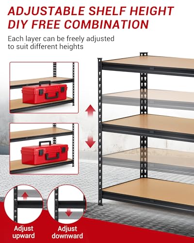 36x24x36 Heavy Duty Garage Storage Shelves,3-Tier Metal Shelving Units - size: 36x24x36