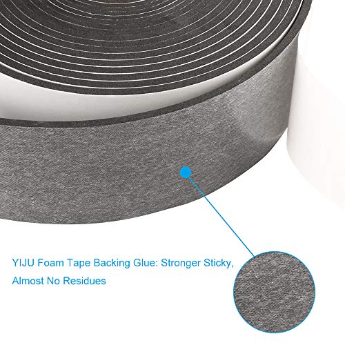 High Density Foam Tape,2 Inch Wide x 1/8 Inch Thick Door Insulation Tape,Adhesive Weather Stripping for Doors Window,Foam Seal Proofing Tape,16 Feet Long - size: 2"W x 1/8"T x 16FT