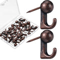Jetec 30 Pieces Metal Push Pin Hangers Pin Wall Hooks Picture Hanging Picture Nails Frame Oil Painting Hooks on Wooden or Fabric Wall for Home or Office (Bronze) - color: Red Antique