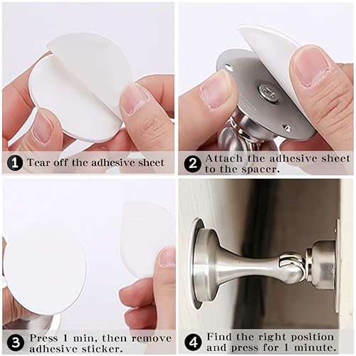 16PCS Magnetic Door Stop Adhesive Stickers – Strong Self-Adhesive Replacement Pads for Magnetic Door Catch, Heavy-Duty Double-Sided Tape for Secure Mounting