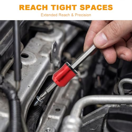 3PCS Magnetic Screw Ring for 1/4" Hex Screwdriver Bits, Removable Magnetic Bit Holder for Power Drill, Impact Driver & Screwdriver, Aluminum Screw Holding Tool