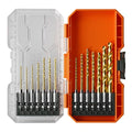 Klein Tools 53614 14-Piece Titanium Drill Bit Set, Impact-Rated, 1/4-Inch Hex Shank, Cuts Metal, Plastic, Wood, 11 Unique Sizes - size: 14-Piece Drill Bit Set