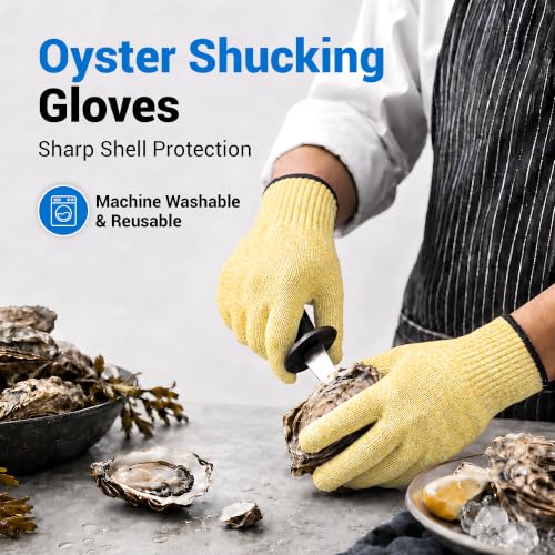 A5 Cut Resistant Gloves, Food Grade Kitchen Safety Gloves - color: Beige, size: Large