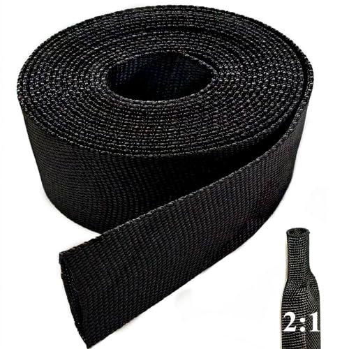 Automotive Heat Shrink Cable Sleeve, 10ft 1.4" Braided Wire Cover Protector - size: 10ft - 1.4"(35mm)