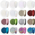 Artdone 16 Jars Chrome Nail Powder Nail Art Fimo 1g/Jar White Pearl - color: 16 colors Pearl Chrome