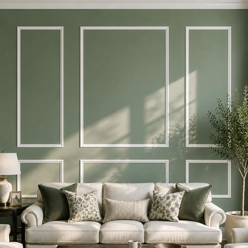 SMARTSTANDARD Precut Wall Molding Kit, Ready to Assemble, 6 Frames, Style1 - color: White: 6 Frames, Style1