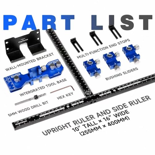 Cabinet Hardware Jig, Cabinet Drawer Pull Jig, Cabinet Pull Template Tool | Drawer Handle Jig Adjustable Drill Guide Template Tool for Installation of Door Drawer Front Knob Handle & Pull (Blue-Black) - color: Blue-black